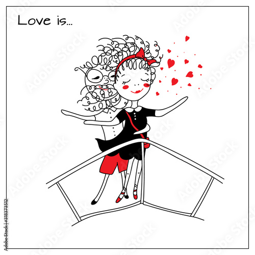 Happy Valentine's Day greeting card.  illustration.