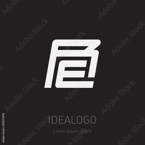RE - dynamic logo. R and E - initials, monogram or logotype. Vector design element or icon.