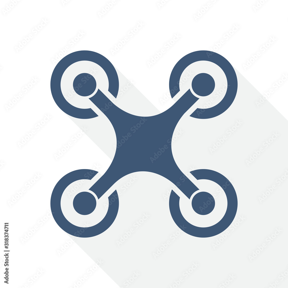 Drone vector icon, flat design copter illustration Drone vector icon, flat design copter illustration