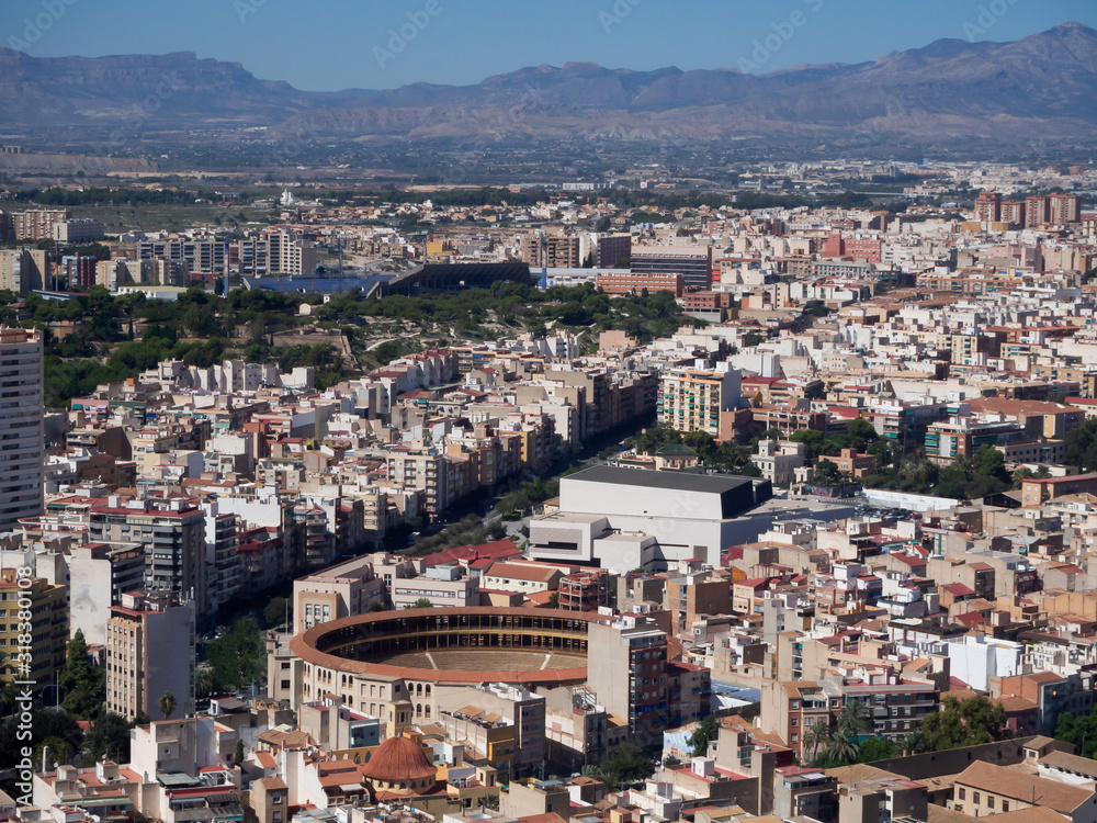 Aerial view of the city of Alicante