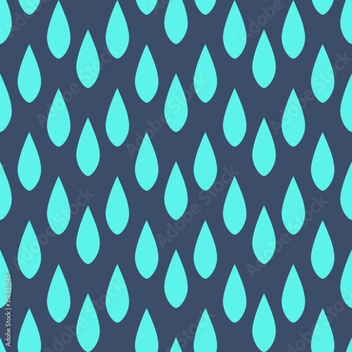 Seamless geometric pattern with blue drops.