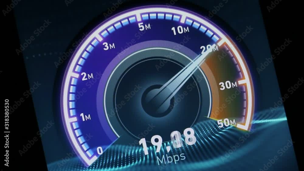 internet speedometer on computer screen