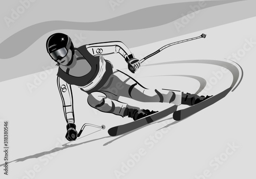 Skifahrer skier Abfahrtsrennen downhill ski race