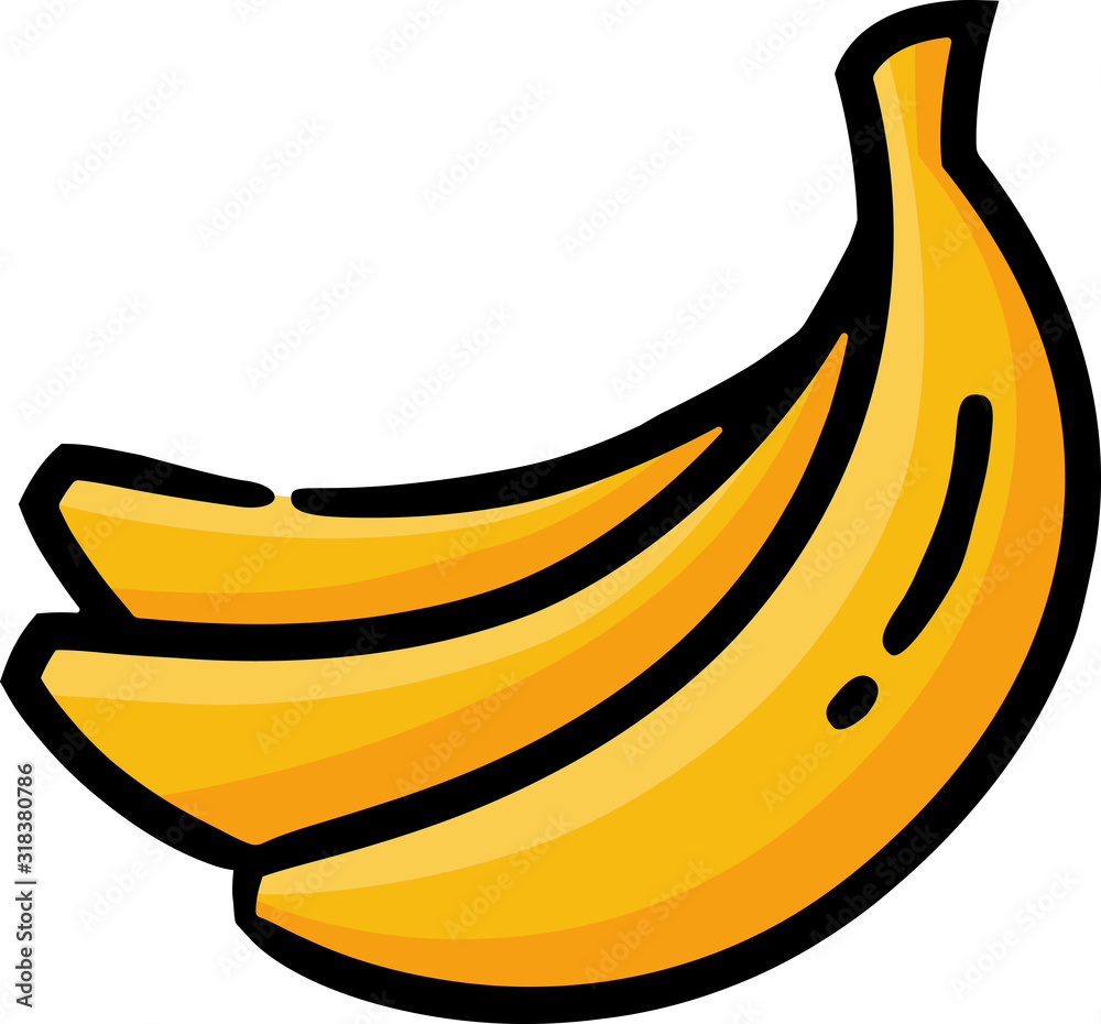 Bunch Of Bananas Doodle Sketch Icon