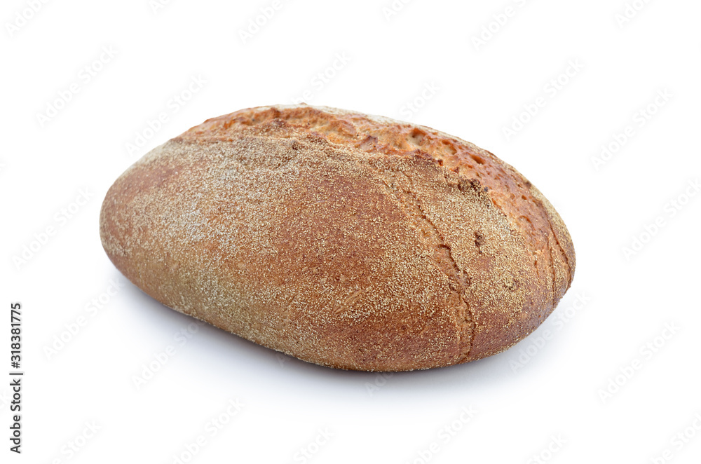 Fresh loaf of rye bread isolated on a white background. Fresh loaf of rye bread isolated on a white background.