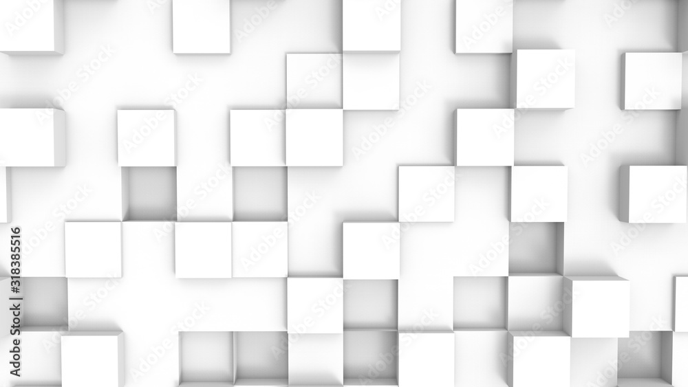 3d rendering, 3d illustration. Abstract background illustration of white, light cubes. 3d rendering, 3d illustration. Abstract background illustration of white, light cubes.
