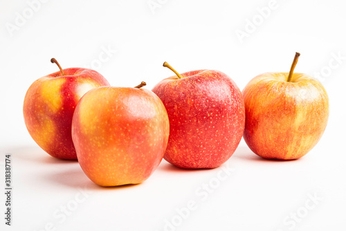 Four Fresh Red Apples