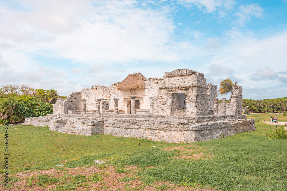 Tulum Archaeological Site. Ancient Mayan pyramids located in Riviera Maya, Mexico