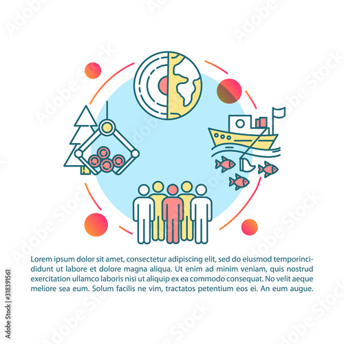 Overconsumption concept icon with text. Damage to global nature. Industrial production. PPT page vector template. Brochure, magazine, booklet design element with linear illustrations