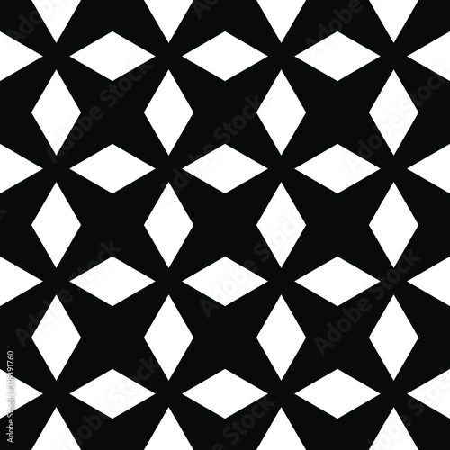 Seamless inverse black and white vintage art deco diamonds geometric pattern vector