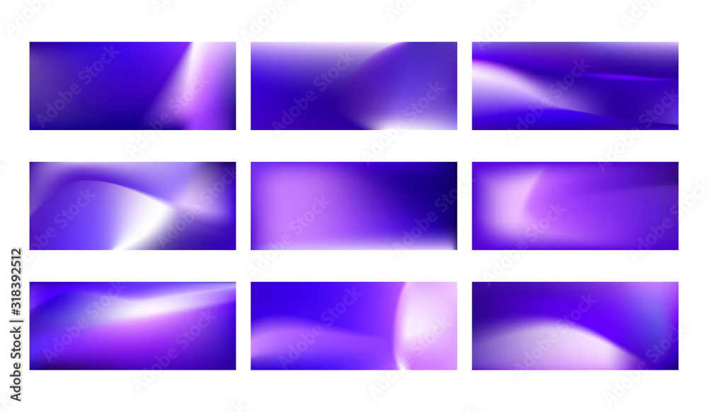 Obraz premium Set Blue Liquid Gradients. Blue Abstract Banner. Fashion Blur Design. Luxury Gradients. Design for Ads, Background, Banner, Flyer, Social Media Post. Vector Illustration