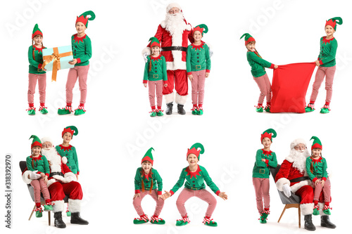 Collage with Santa Claus an...