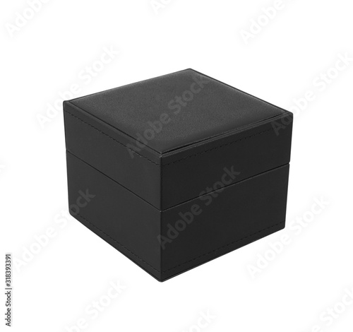 Black gift box isolated on white