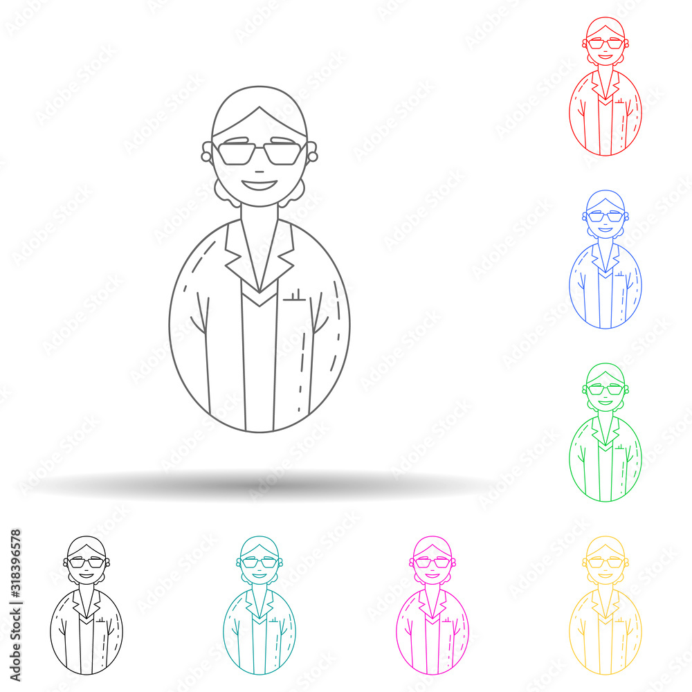 avatar teacher multi color style icon. Simple thin line, outline vector of avatars icons for ui and ux, website or mobile application avatar teacher multi color style icon. Simple thin line, outline vector of avatars icons for ui and ux, website or mobile application