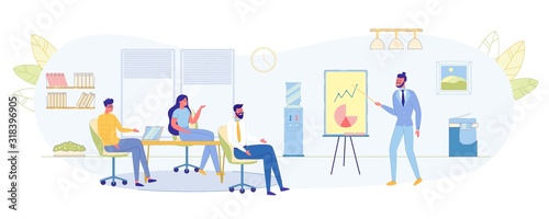 Business Meeting in Office Flat Vector Concept