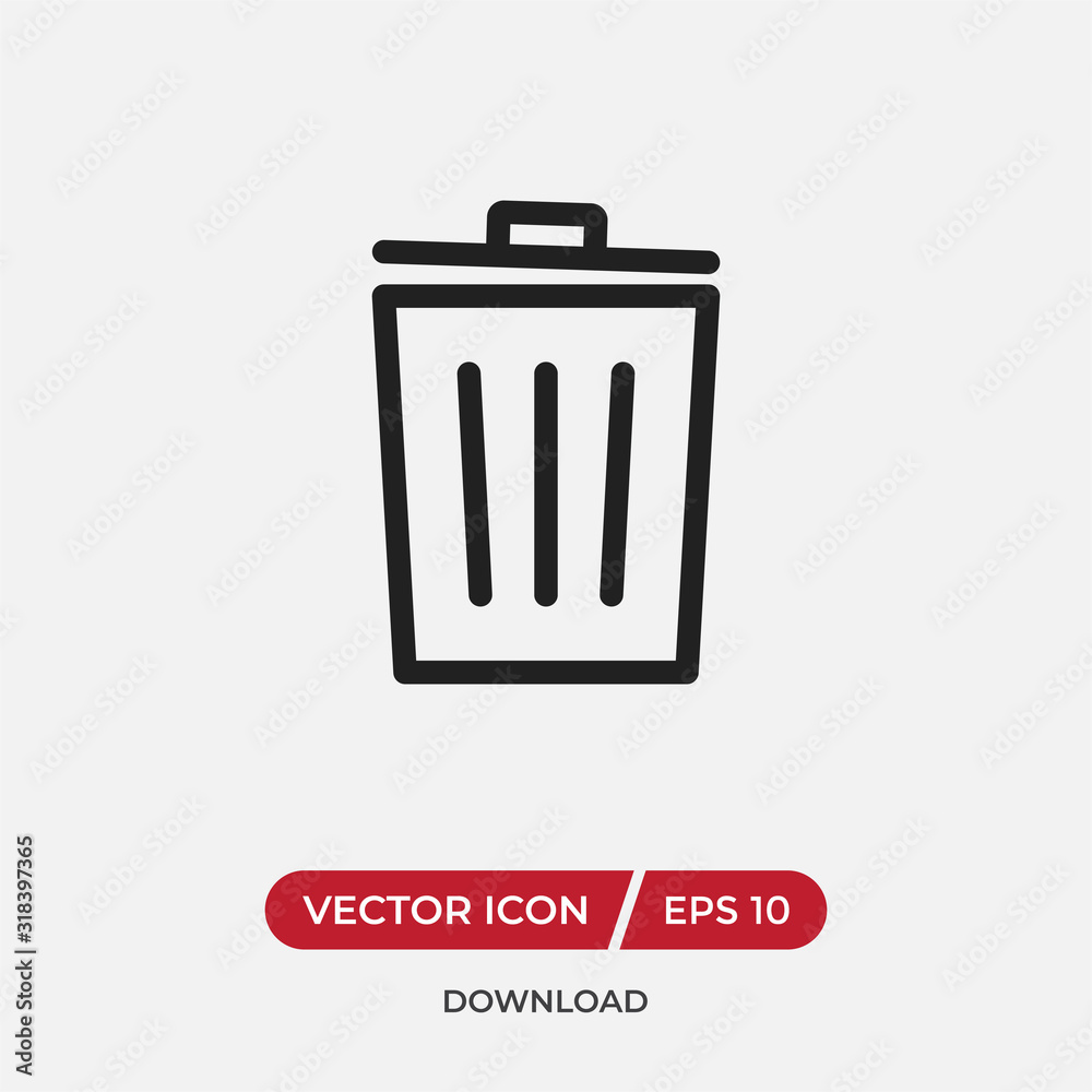 Delete vector icon in modern design style for web site and mobile app Delete vector icon in modern design style for web site and mobile app