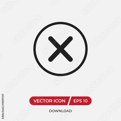 Free Download Close button vector icon in modern design style for web site and mobile app - GFXLoad