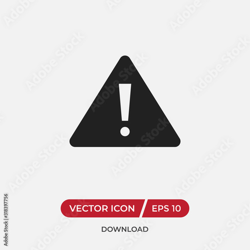 Warning vector icon, attention symbol in modern design style for web site and mobile app