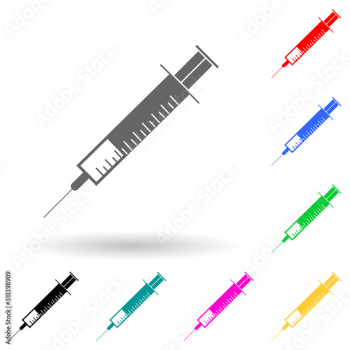 syringe with heroin multi color style icon. Simple glyph, flat vector of bad habbits icons for ui and ux, website or mobile application