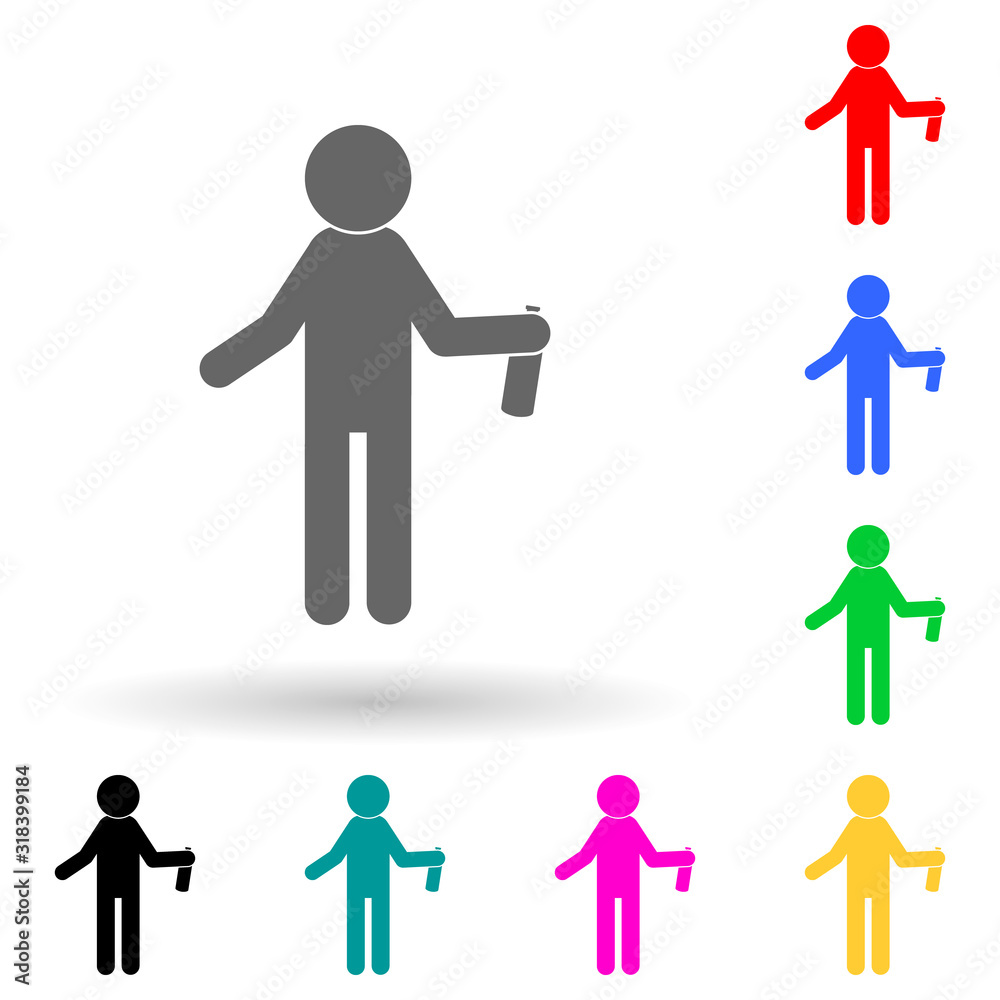 soldered man with a bottle multi color style icon. Simple glyph, flat vector of bad habbits icons for ui and ux, website or mobile application soldered man with a bottle multi color style icon. Simple glyph, flat vector of bad habbits icons for ui and ux, website or mobile application