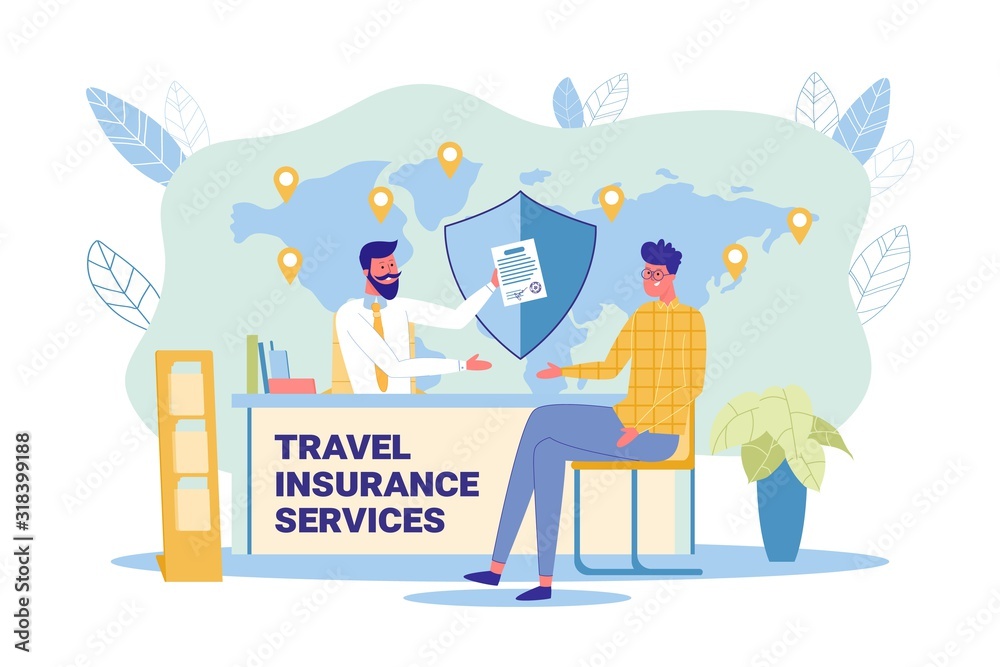 Naklejka premium Travel Insurance Services Company Office, Banner.