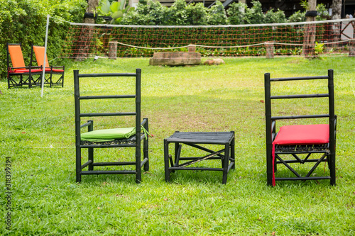 chairs on a green lawn © Kushch Dmitry