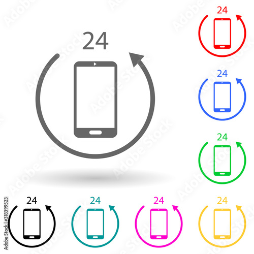 the use of the phone for days multi color style icon. Simple glyph, flat vector of bad habbits icons for ui and ux, website or mobile application