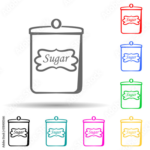 sugar can multi color style icon. Simple thin line, outline vector of bakery shop icons for ui and ux, website or mobile application