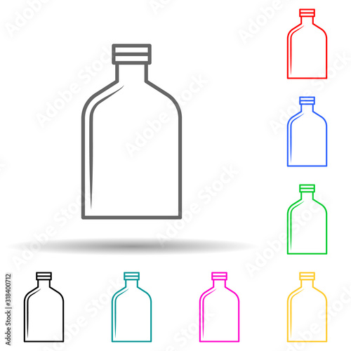 wide bottle multi color style icon. Simple thin line, outline vector of bottle icons for ui and ux, website or mobile application