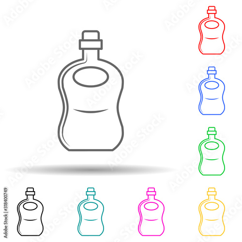 bottle of cognac multi color style icon. Simple thin line, outline vector of bottle icons for ui and ux, website or mobile application