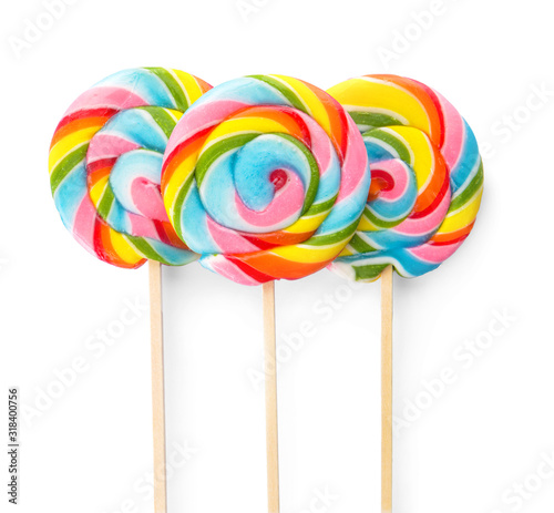 Wallpaper Mural Tasty lollipops on white background Torontodigital.ca