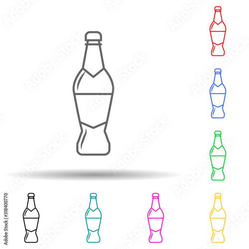 bottle of tequila multi color style icon. Simple thin line, outline vector of bottle icons for ui and ux, website or mobile application