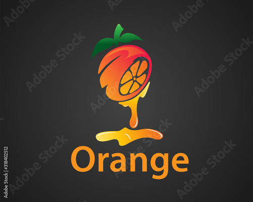 half orange fruit dripping essence logo design inspiration