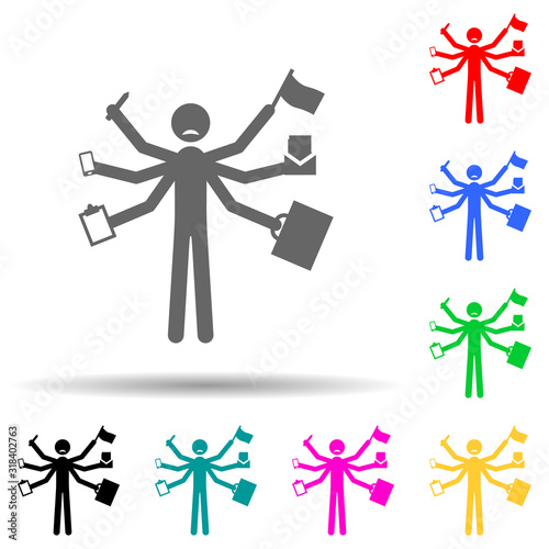 Chaos in work multi color style icon. Simple glyph, flat vector of chaos icons for ui and ux, website or mobile application