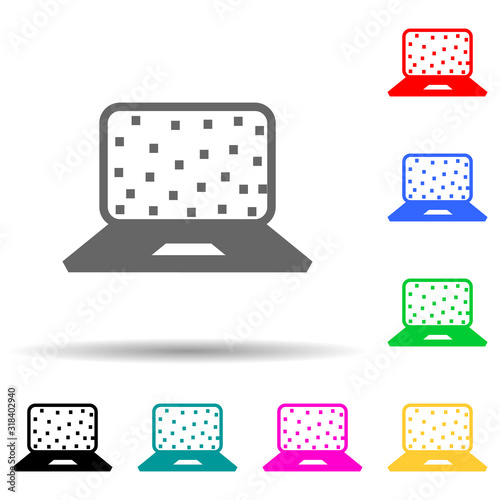 Mess in desktop computer multi color style icon. Simple glyph, flat vector of chaos icons for ui and ux, website or mobile application