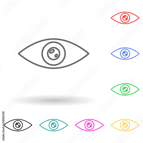 review eye multi color style icon. Simple thin line, outline vector of cinema icons for ui and ux, website or mobile application