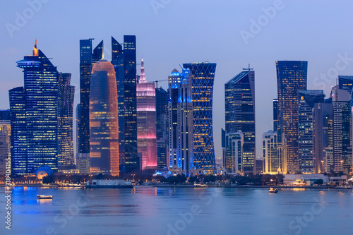 Doha at night. Qatar