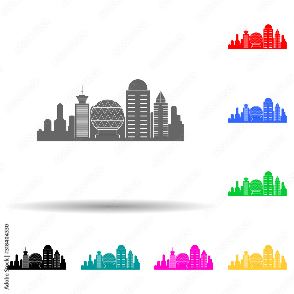 cityscape multi color style icon. Simple glyph, flat vector of cityscape icons for ui and ux, website or mobile application