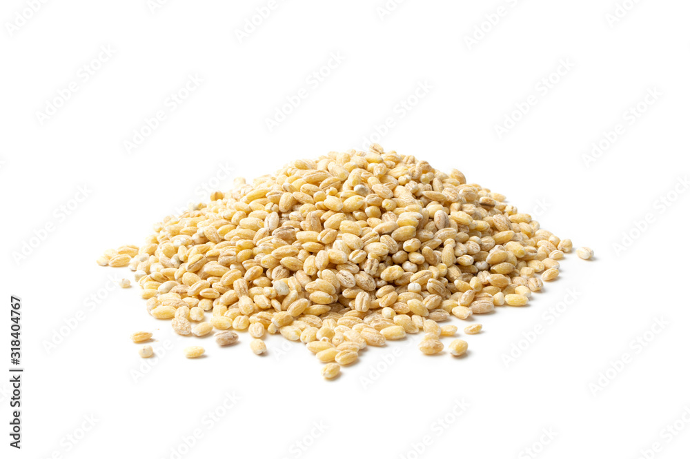 Heap of Pearl Barley Isolated on White Background Close Up Heap of Pearl Barley Isolated on White Background Close Up