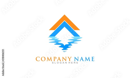 Free Download Triangle and the water illustration logo design - GFXLoad