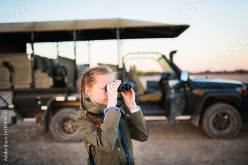 Little girl on safari