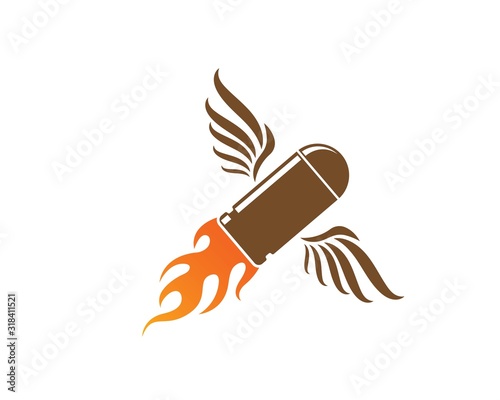 bullet gun vector icon illustration design