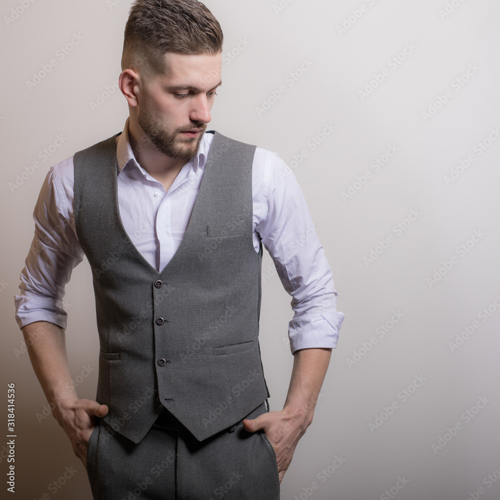 Fototapeta premium Handsome young elegant man studio portrait.