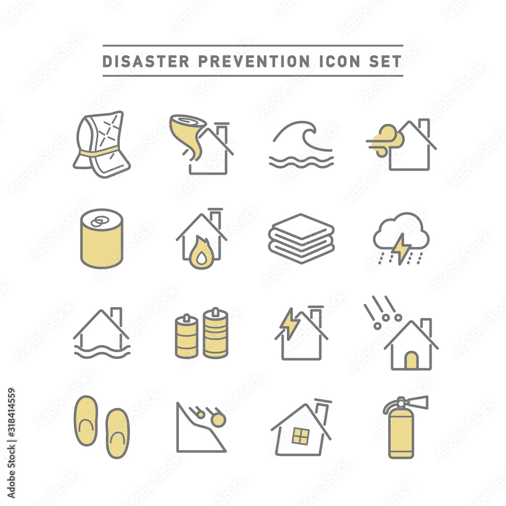 DISASTER PREVENTION ICON SET DISASTER PREVENTION ICON SET