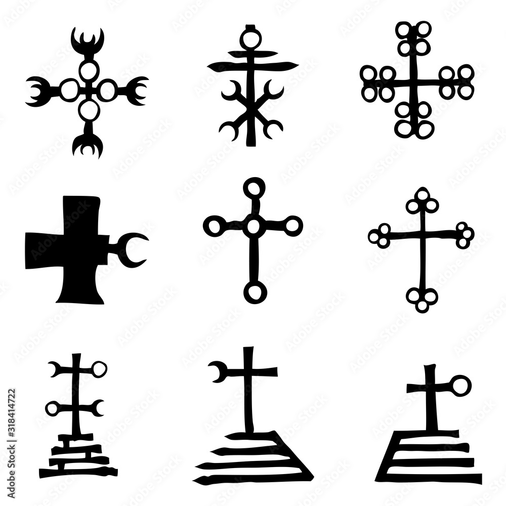 Futhark Norse island and Viking symbol set. Imaginary magic letters in hand drawing and writing symbols. Inspired by ancient Iceland and ethnic Norse Viking. Vector Futhark Norse island and Viking symbol set. Imaginary magic letters in hand drawing and writing symbols. Inspired by ancient Iceland and ethnic Norse Viking. Vector