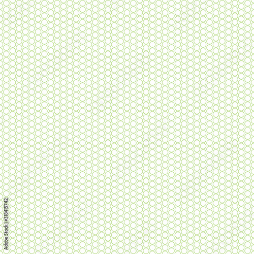 Seamless pattern in green color made of circles. Inspired of banknote, money design, currency, note, check or cheque, ticket, reward. Watermark security. Vector.
