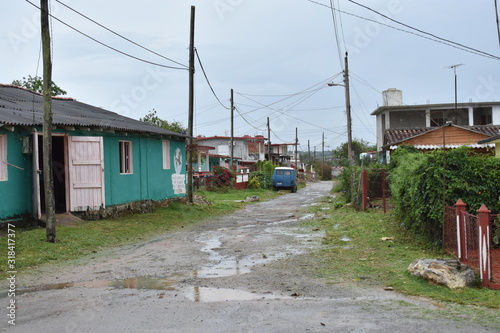 Dirt road rural Cuban life in Vinales