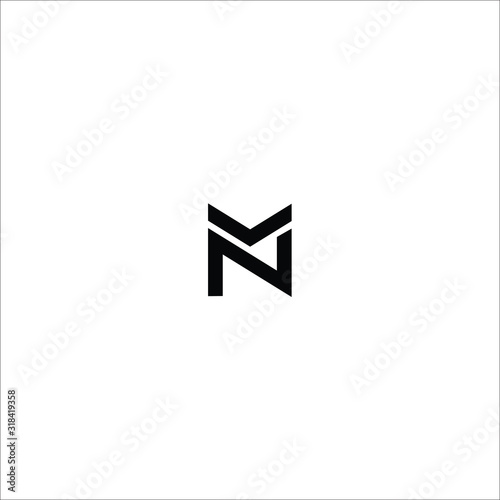 NM letter vector logo design