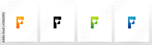 Power Plug On Letter Logo Design F