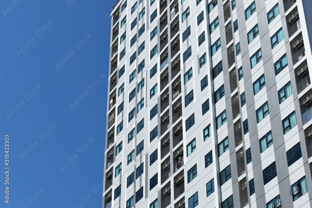skyscraper architecture building exterior of modern residential condominium in the city skyscraper architecture building exterior of modern residential condominium in the city